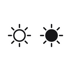 Wall Mural - sun icon vector isolated, sun symbol