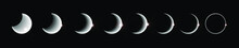 Vector Moon Eclipse Moments, Horizontal.