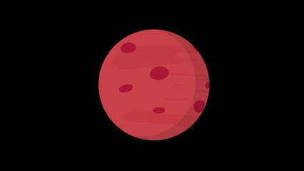 Poster - Mars Rotating - Flat Animation 4k video 