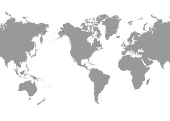 Fototapeta World Map - America in center