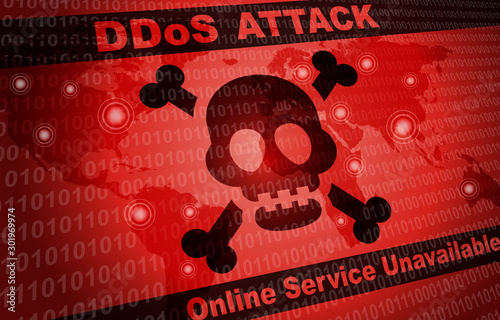Fotografía DDOS Attack Malware Hacker Around The World Background