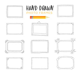 Wall Mural - Hand-drawn illustrations of frames.