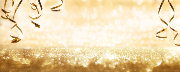 Aufkleber - Golden sparkling party background
