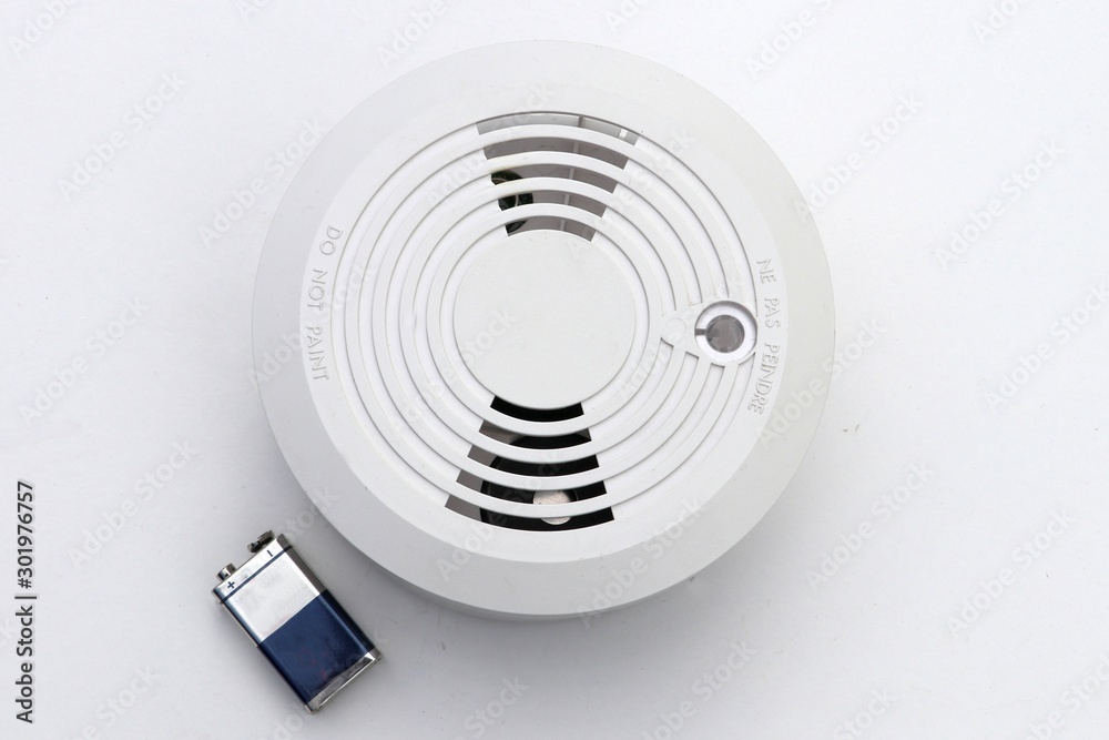 Disabled Smoke Detector. Wireless photoelectric smoke detector - obrazy, fototapety, plakaty 