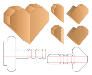 Box packaging die cut template design. 3d mock-up