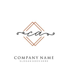 CA Initial Handwriting Logo Template Vector