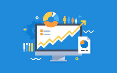 Fototapete - odern flat design for analysis website banner. vector illustration concept for business analysis, ma