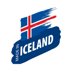 Iceland flag, vector illustration on a white background