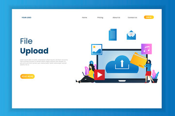 Wall Mural - File upload illustration web page. This is great for websites, landing pages, mobile applications, posters, banners