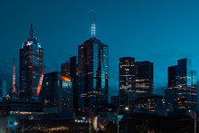 Twilight View Of Beautiful Melbourne Cityscape