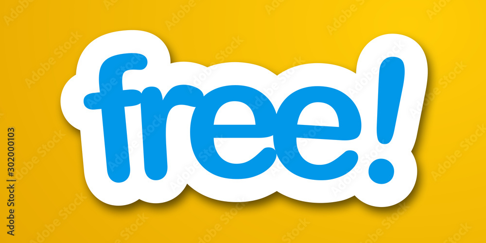 free label in yellow background Stock Photo | Adobe Stock