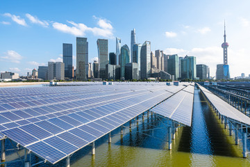 solar with city skyline