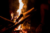Fototapeta  - Fire in fireplace