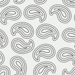 Poster - black Paisley seamless pattern print background design