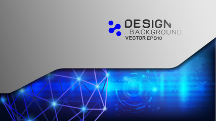 Poster - vector design trendy and digital technology concept. metal frame border dimension with light movemen