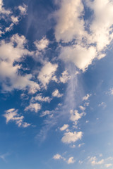 Wall Mural - Clouds and blue sky background. Blue sky background with clouds. Beautiful clouds with blue sky background. Nature weather, cloud blue sky and sun.