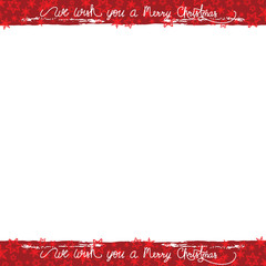 Canvas Print - Red Christmas Frame with Lettering and Snowflakes