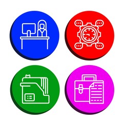 Poster - Set of portfolio icons such as Reception, Development, Document, Briefcase , portfolio