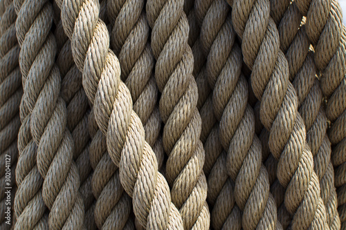 Vintage rope on a ship. Poster Mural XXL