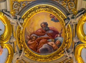  God Fresco Ceiling Basilica Santa Maria Traspontina Church Rome Italy