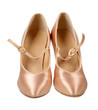 Female golden shoes for ballroom dancing