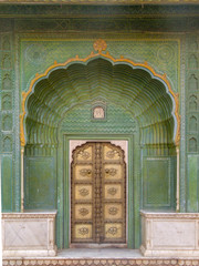 Wall Mural - Green doorway