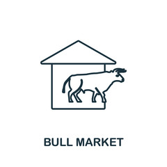 Wall Mural - Bull Market icon outline style. Thin line creative Bull Market icon for logo, graphic design and more