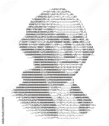 George Washington Stylized Portrait Ascii Art Original Version