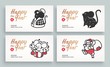 © stonepic - Vector collection of Greeting cards with 2020 Chinese New Year simbol - Mouse, Rat. Vector Illustration