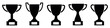Trophy cup icons set. Vector