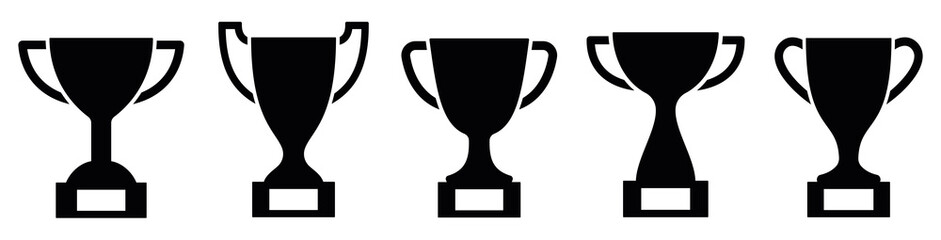 Wall Mural - trophy cup icons set. vector
