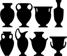 Vector Illustration Of Greek Vases And Amphora