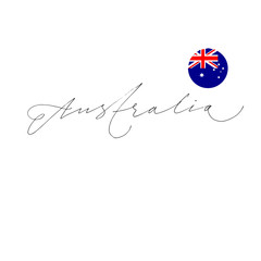  Australia calligraphy inscription. flag. vector
