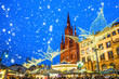 canvas print picture - Sternschnuppenmarkt / Weihnachtsmarkt, Wiesbaden, Hessen, Deutschland 