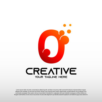 Creative logo with initial zero , 0. technology icon, illustration element-vector
