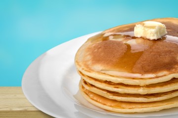 Canvas Print - Stack of delicious pancakes, homemade breakfast