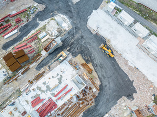 Wall Mural - Construction site under construction, aerial view.