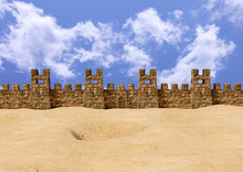 Jericho Fortress In Panoramic View. The Place Was The Scene Of A Great Battle Of The Hebrew People Narrated In The Bible