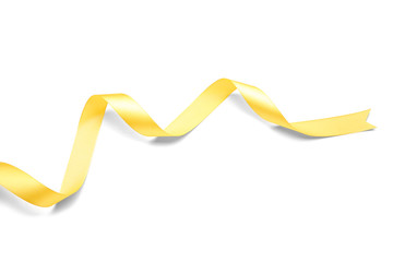 beautiful golden ribbon on white background
