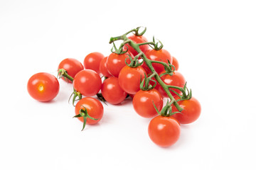 Cherry tomatoes isolated on white background