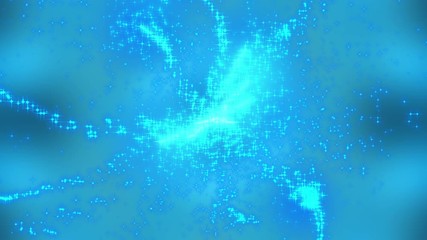 Poster - Firework of blue lights and sparkling particles. Computer generated 3D rendering web background
