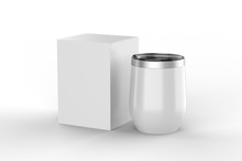 Blank  Insulated Stainless Steel Wine Cup Gift Box For Branding. 3d Render Illustration.