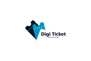 digital ticket logo icon vector isolated