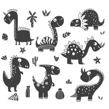 Dinosaurs Clipart In Black And White