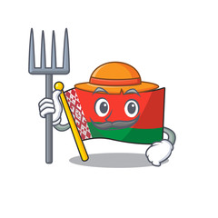 Poster - flag belarus in the cartoon shape farmer