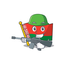 Sticker - army flag belarus in the cartoon shape