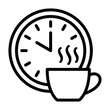 © martialred - Coffee break time off line art vector icon for apps and websites