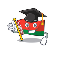 Poster - Smiling graduation hat flag belarus cartoon character style