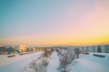 Wall Mural - scenic winter landscape at Sapporo Hokkaido Japan