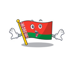 Sticker - flag belarus isolated with the surprised cartoon